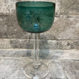 ❤️ ANTHROPOLOGIE ISADORA TEAL COUPE WINE GLASS NEW